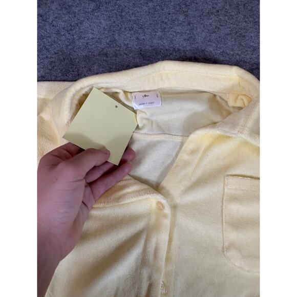 YLLW The Label Button Up Shirt Womens XL Yellow Crush It Today Short Sleeve NWT - Picture 4 of 9